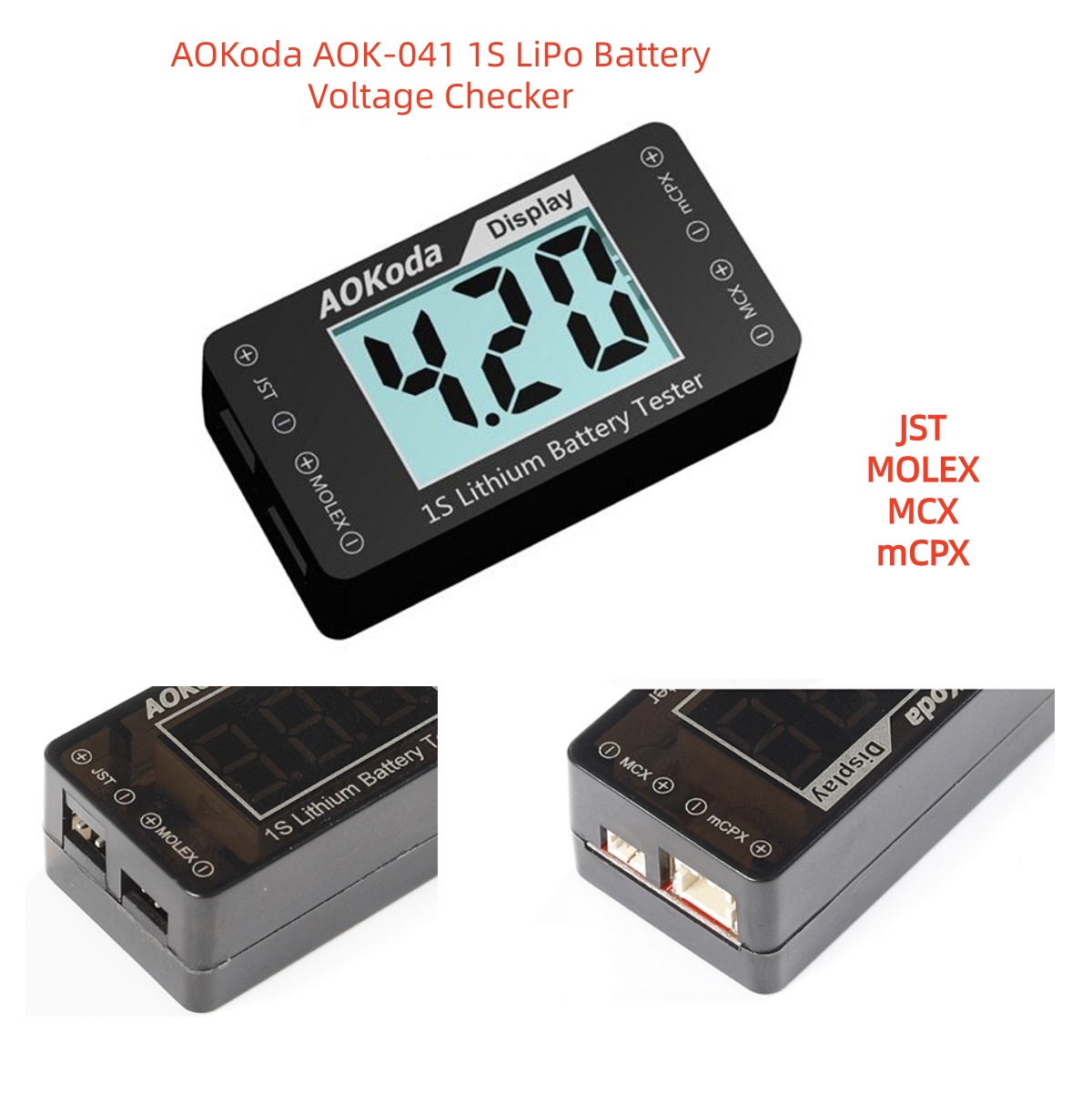 Drone Battery Voltage Checker - AOKoda AOK-041 1S Тестер напряжения LiPo