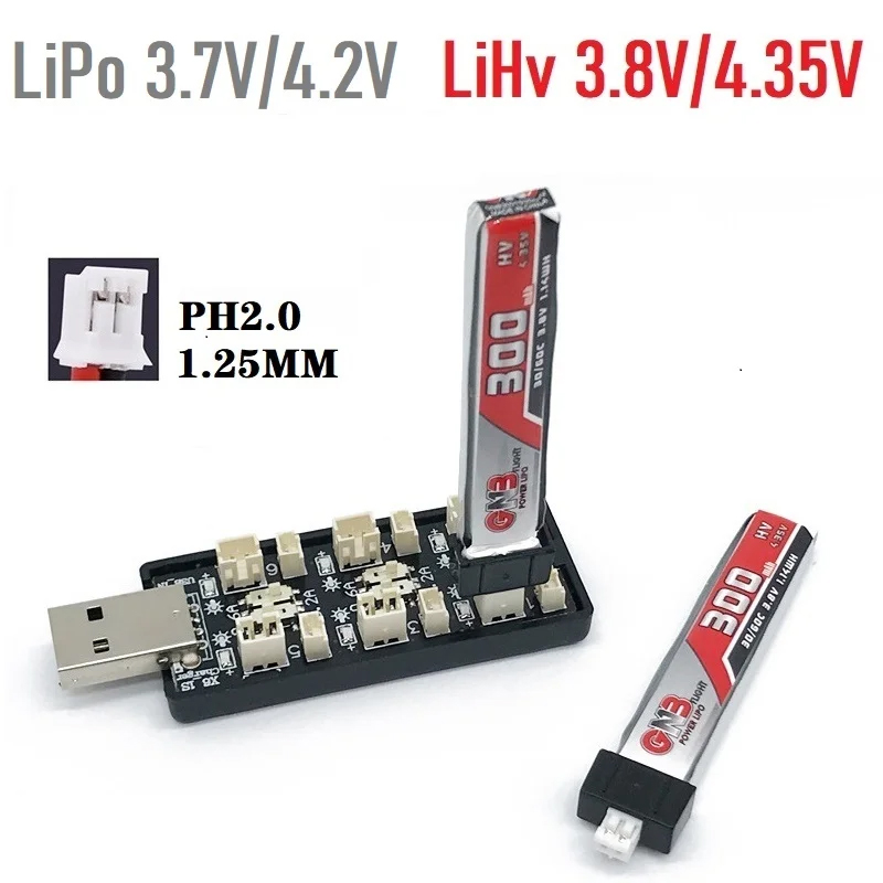 Drone Battery Plate - 6CH USB 1S LiPo/LiHv 3,7 В/4,2