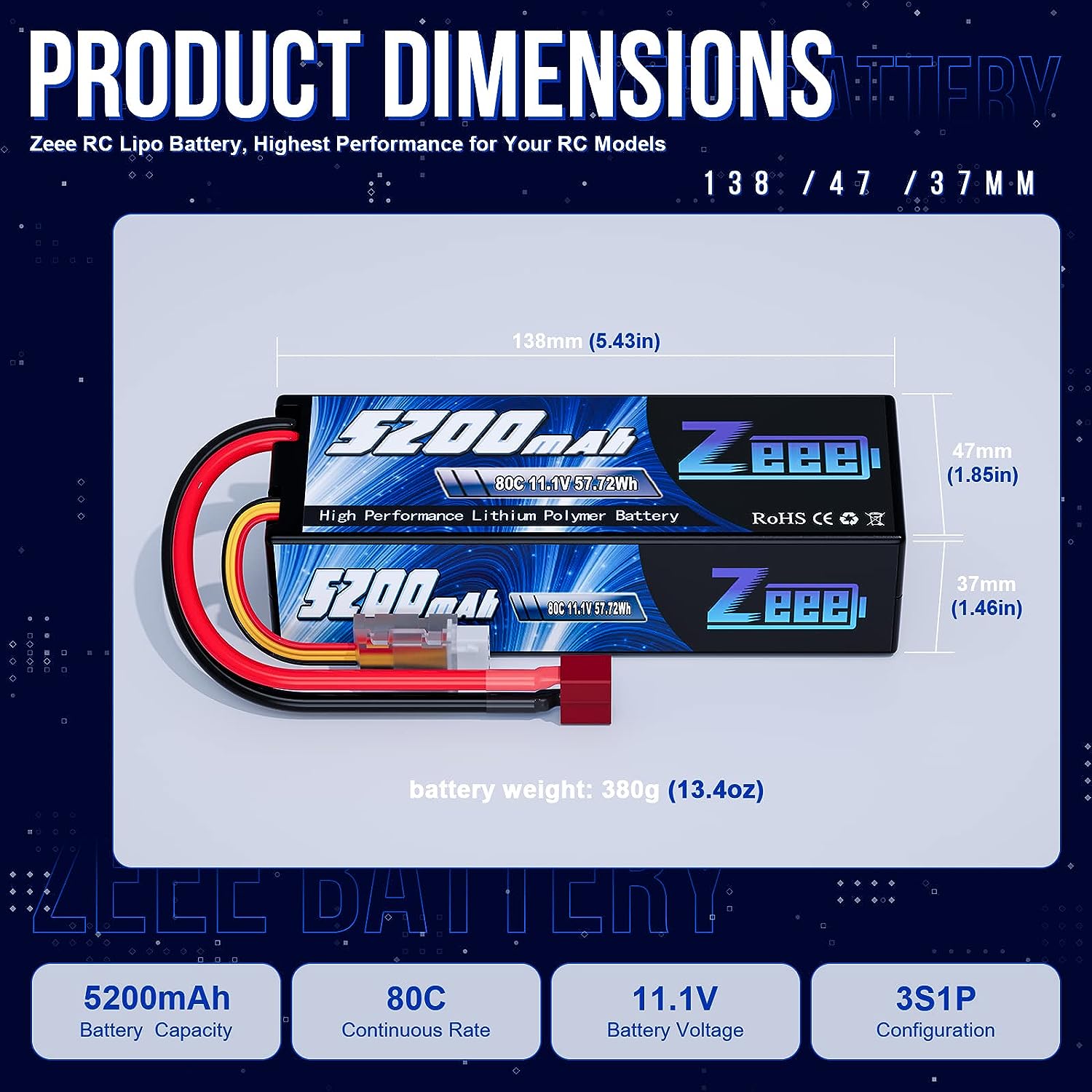 1/2 шт. Zeee 3S 5200 мАч литий – обзор и цена Drone Battery 3S