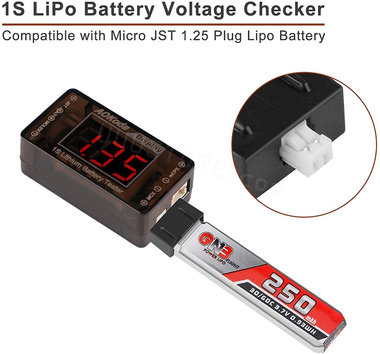 AOKoda AOK-041 1S Тестер напря – обзор и цена Drone Battery Voltage Checker