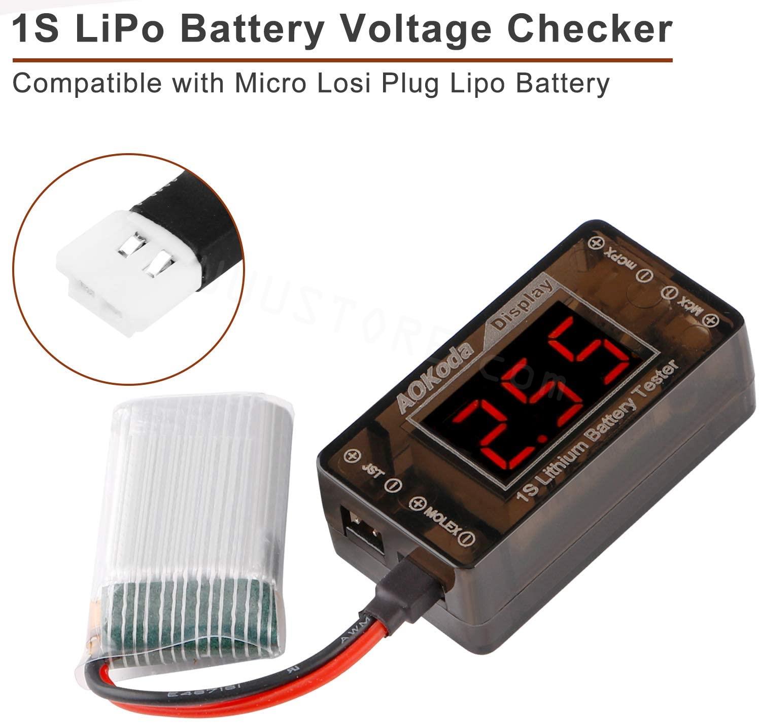 AOKoda AOK-041 1S Тестер напря – обзор и цена Drone Battery Voltage Checker