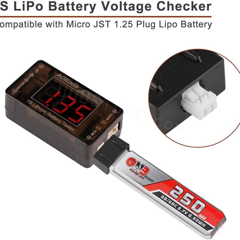 AOKoda AOK-041 1S Тестер напря – обзор и цена Drone Battery Voltage Checker